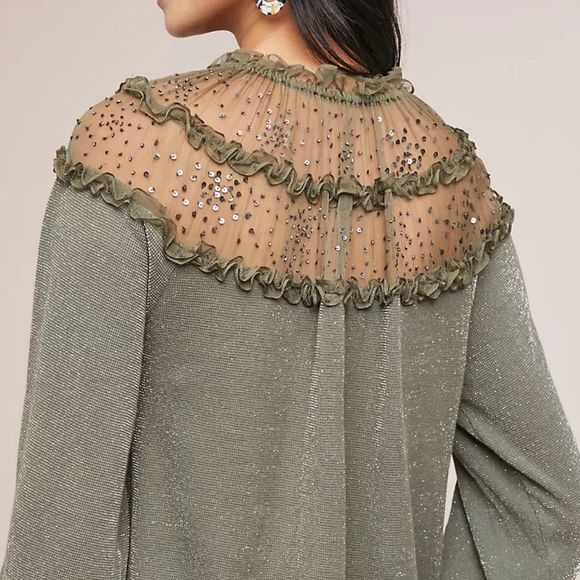 RARE Ranna Gill Anthropologie Bowen Ruffle Top NWT Medium - Picture 7 of 10